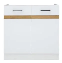 Black Red White Keittiökaappi Junona Line 2D 80/82, Valkoinen