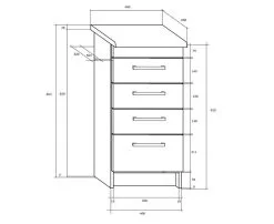 Meblocross Keittiökaappi Milo S40 / 4SZ, Tammi -Olohuoneen kalusteet myymälä keittiokaappi milo s40 4sz tammi e0720 hinta reference