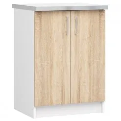 Keittiökaappi NORE Lima S60, Valkoinen/tammi