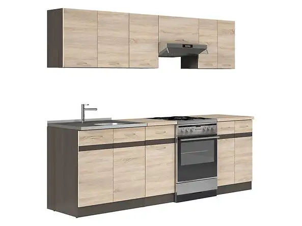 Black Red White Keittiökaappisarja Junona Line 240, Tammen Väri 2 Black Red White Keittiökaappisarja Junona Line 240, Tammen Väri - Image 2