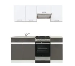 Black Red White Keittiökalusteet BRW Junona Line 170 Kodinkoneilla, Valkoinen/harmaa