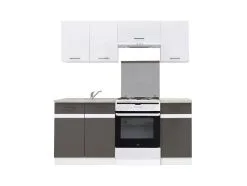 Black Red White Keittiökalusteet BRW Junona Line 180, Valkoinen/harmaa.