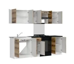 Black Red White Keittiökalusteet BRW Junona Line 240, Valkoinen/harmaa -Olohuoneen kalusteet myymälä keittiokalusteet brw junona line 240 valkoinenharmaa 50c25 halvempi reference