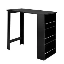 SoBuy Keittiön Bistrobaaripöytä Ja Säilytyshylly, FWT17-SCH, Musta