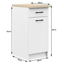 Keittiön Kaappi NORE Oliwia S40, Valkoinen -Olohuoneen kalusteet myymälä keittion kaappi nore oliwia s40 valkoinen 9ef61 netistai reference