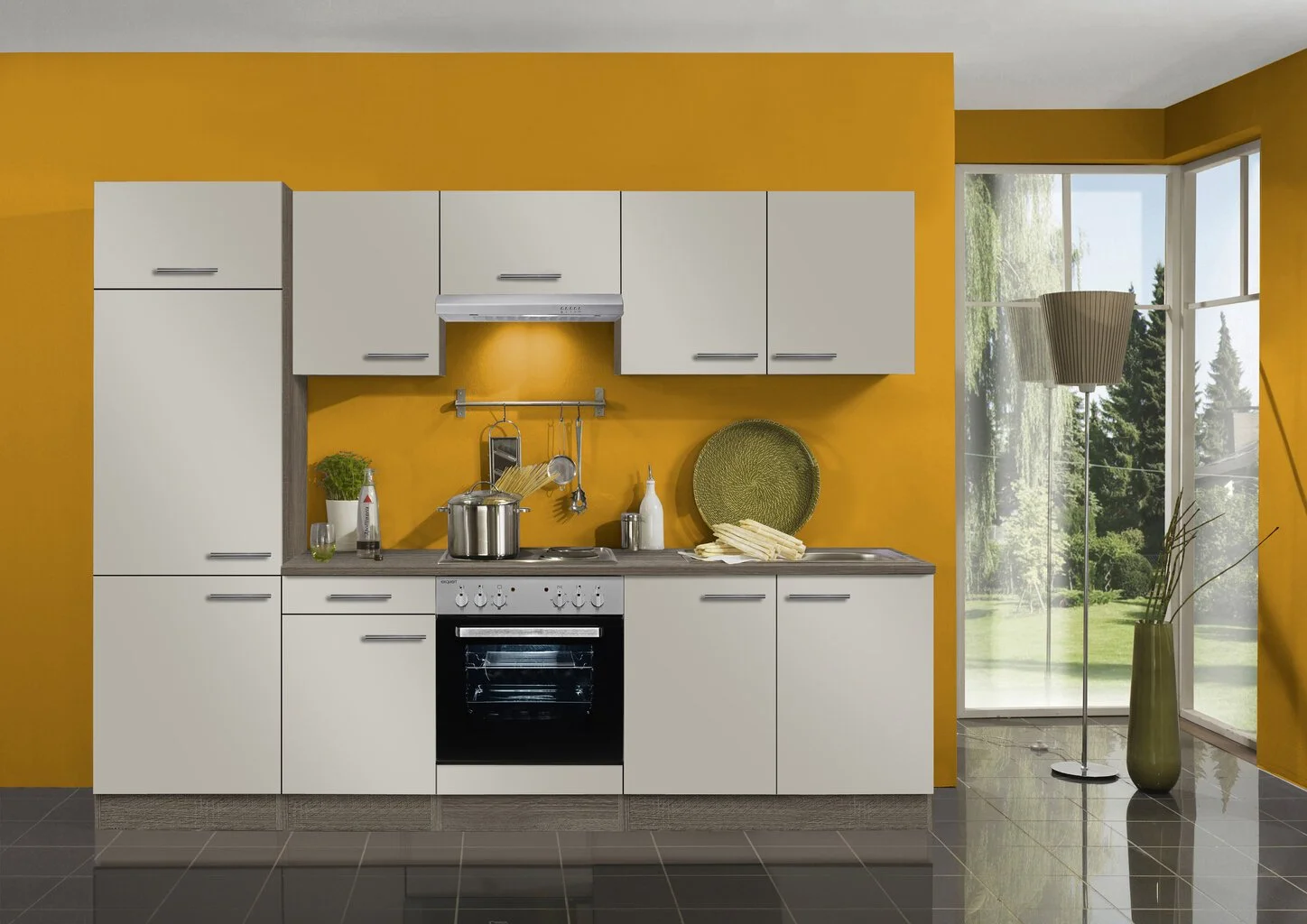 Keittiön Kaappisarja Jaka Optikompakt Arta, 270 Cm, Beige/ruskea 1 Keittiön Kaappisarja Jaka Optikompakt Arta, 270 Cm, Beige/ruskea