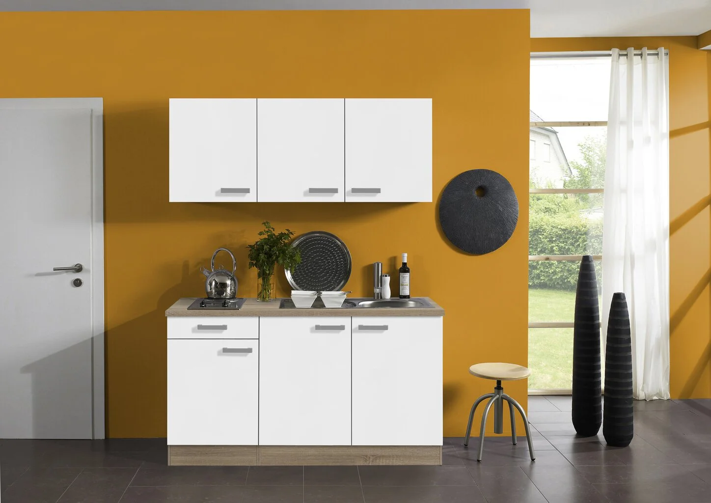 Balta Keittiön Kaappisarja Jaka Optikompakt Zamora, 150 Cm, Valkoinen/ruskea 1 Balta Keittiön Kaappisarja Jaka Optikompakt Zamora, 150 Cm, Valkoinen/ruskea