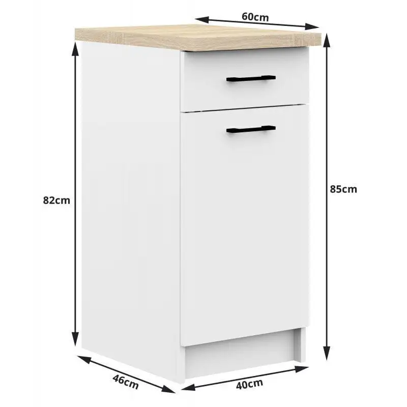 Keittiön Kaappisarja NORE Oliwia 3 M, Valkoinen 6 Keittiön Kaappisarja NORE Oliwia 3 M, Valkoinen - Image 6