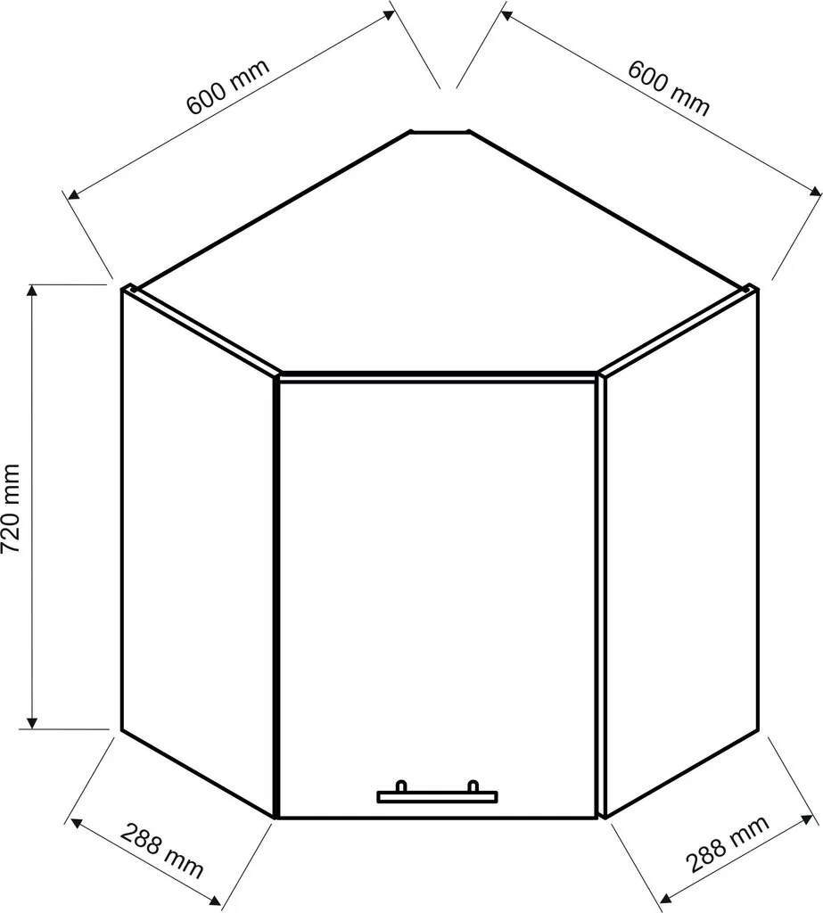 Stolkar Keittiön Seinään Kiinnitettävä Kulmakaappi PAULA WRN P/L, Valkoinen 3 Stolkar Keittiön Seinään Kiinnitettävä Kulmakaappi PAULA WRN P/L, Valkoinen - Image 3