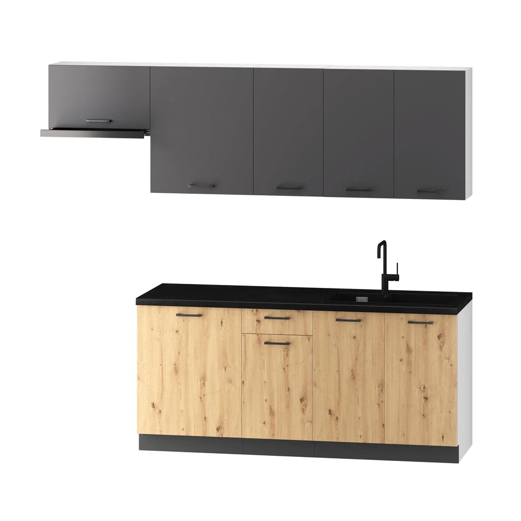 Stolkar Keittiön Seinäkaappi Clara, Grafiitti 4 Stolkar Keittiön Seinäkaappi Clara, Grafiitti - Image 4