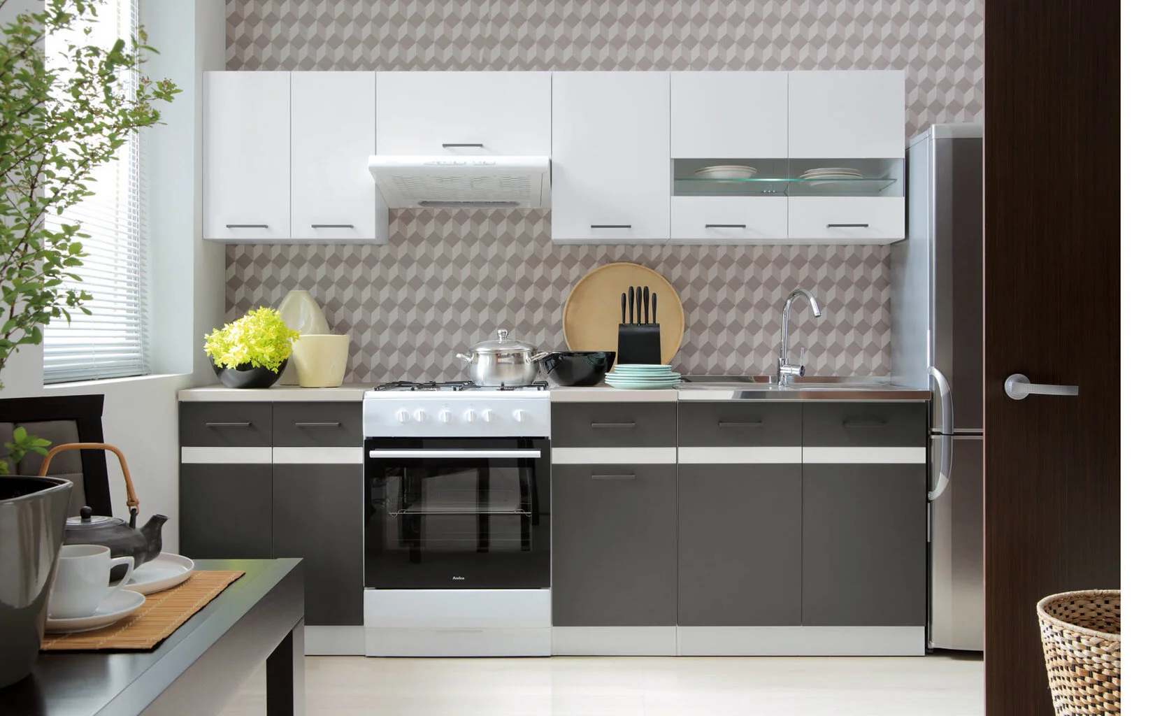 Black Red White Keittiön Seinäkaappi Junona Line 50/57, Valkoinen 2 Black Red White Keittiön Seinäkaappi Junona Line 50/57, Valkoinen - Image 2