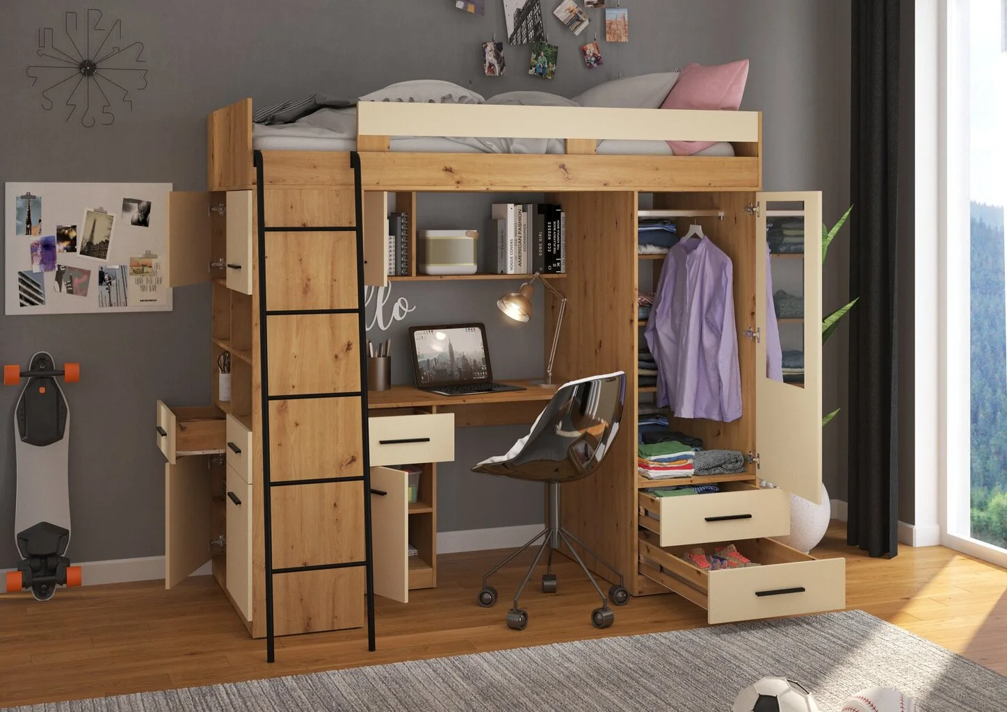 Kerrossänky Meblocross Level L, 90x200 Cm, Ruskea/beige 5 Kerrossänky Meblocross Level L, 90x200 Cm, Ruskea/beige - Image 5