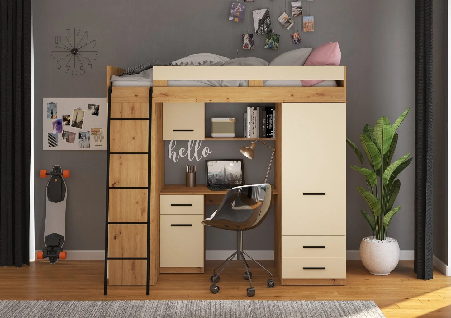 Kerrossänky Meblocross Level L, 90x200 Cm, Ruskea/beige 4 Kerrossänky Meblocross Level L, 90x200 Cm, Ruskea/beige - Image 4