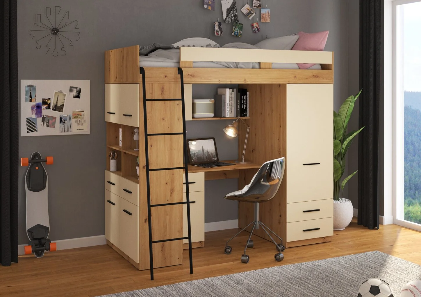 Kerrossänky Meblocross Level L, 90x200 Cm, Ruskea/beige 3 Kerrossänky Meblocross Level L, 90x200 Cm, Ruskea/beige - Image 3