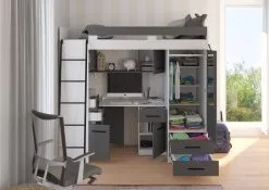 Kerrossänky Meblocross Smyk P, 80x200 Cm, Harmaa/valkoinen -Olohuoneen kalusteet myymälä kerrossanky meblocross smyk p 80x200 cm harmaavalkoinen b4174 osta reference