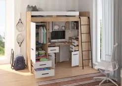 Kerrossänky Meblocross Smyk P, 80x200 Cm, Tammi/valkoinen -Olohuoneen kalusteet myymälä kerrossanky meblocross smyk p 80x200 cm tammivalkoinen a3746 palaute reference