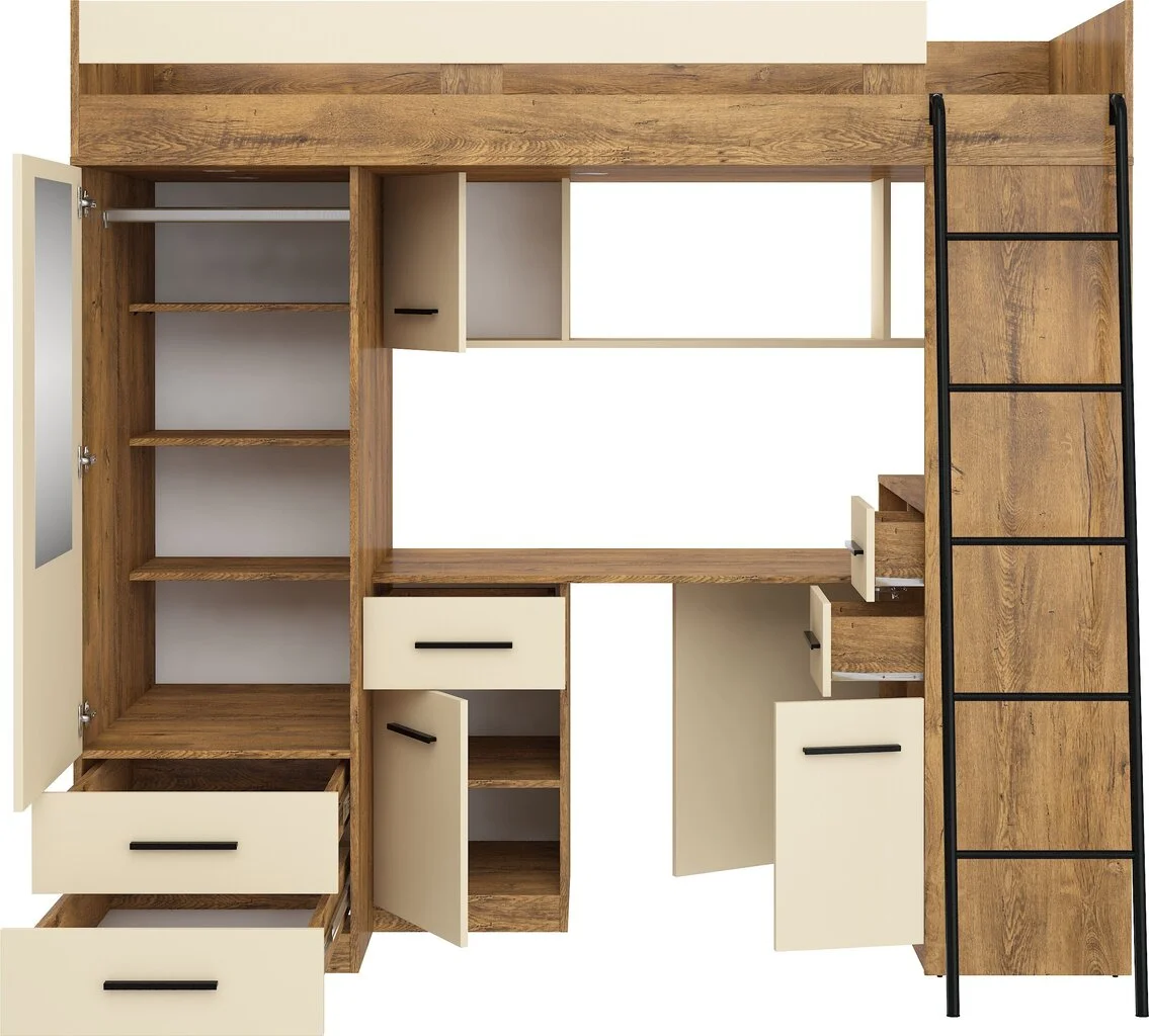 Kerrossänky Meblocross Smyk P, 80x200 Cm, Tummanruskea/beige 2 Kerrossänky Meblocross Smyk P, 80x200 Cm, Tummanruskea/beige - Image 2