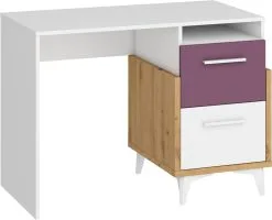 Kirjoituspöytä Meblocross Hey 03, Valkoinen/violetti.