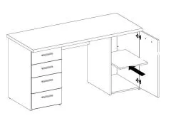 Forte Kirjoituspöytä MT926, Valkoinen/tammi -Olohuoneen kalusteet myymälä kirjoituspoyta mt926 valkoinentammi f1a98 netistai reference
