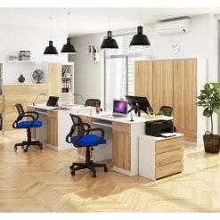 Työpöytä NORE Jay, Valkoinen/tammi -Olohuoneen kalusteet myymälä kirjoituspoyta nore a5 valkoinentammi 945c8 palaute reference