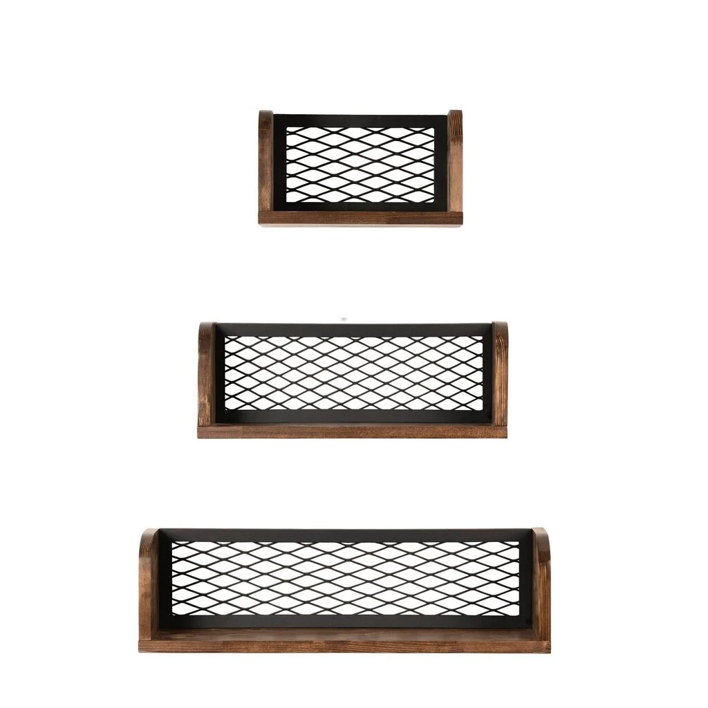 Kolmen Hyllyn Sarja Buzim, Ruskea/musta 1 Kolmen Hyllyn Sarja Buzim, Ruskea/musta