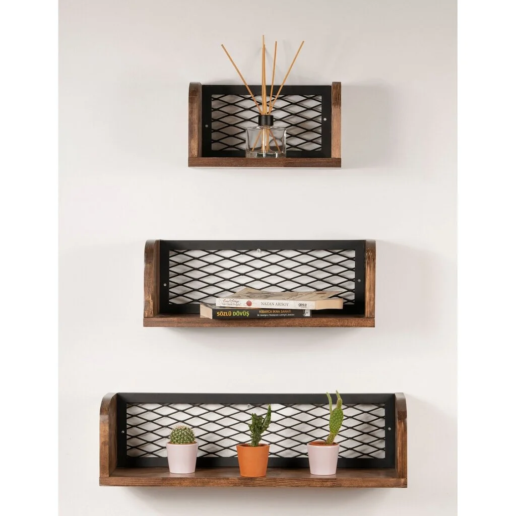 Kolmen Hyllyn Sarja Buzim, Ruskea/musta 2 Kolmen Hyllyn Sarja Buzim, Ruskea/musta - Image 2