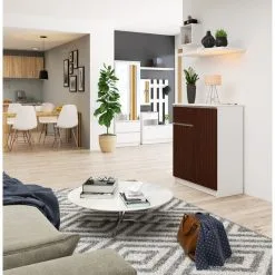 Lipasto NORE 1778, Valkoinen/ruskea -Olohuoneen kalusteet myymälä komoda nore 1778 baltaruda f7a29 netistai reference