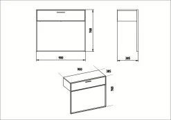 Konsoli Kalune Design Polka, Musta -Olohuoneen kalusteet myymälä konsoli kalune design polka musta b1076 netistai reference