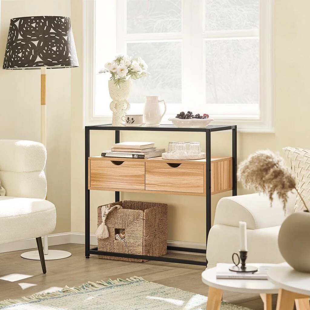 Konsoli SoBuy FSB54-N, Musta/ruskea 5 Konsoli SoBuy FSB54-N, Musta/ruskea - Image 5