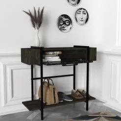 Konsolipöytä Kalune Design Lisbon, Musta/ruskea 9 Konsolipöytä Kalune Design Lisbon, Musta/ruskea -Olohuoneen kalusteet myymälä konsolipoyta kalune design lisbon mustaruskea 80a91 palaute reference