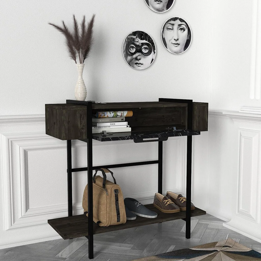 Konsolipöytä Kalune Design Lisbon, Musta/ruskea 4 Konsolipöytä Kalune Design Lisbon, Musta/ruskea - Image 4