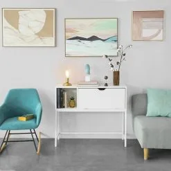 Konsolipöytä SoBuy FSB21-W, Valkoinen