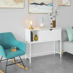Konsolipöytä SoBuy FSB21-W, Valkoinen -Olohuoneen kalusteet myymälä konsolipoyta sobuy fsb21 w valkoinen ef322 netistai reference