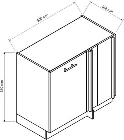 Stolkar Kulmakaappi NATALIA DRP P/L, Harmaa -Olohuoneen kalusteet myymälä kulmakaappi natalia drp pl harmaa 5bcd9 netistai reference