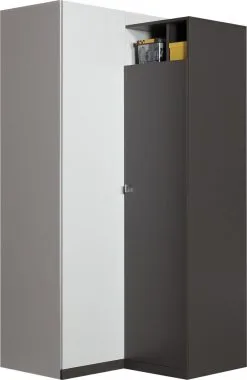 Meblar Kulmakaappi Tablo 2, Valkoinen/harmaa