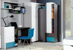 Meblar Kulmakaappi Tablo 2, Valkoinen/harmaa -Olohuoneen kalusteet myymälä kulmakaappi tablo 2 valkoinenharmaa 6e81d netistai reference