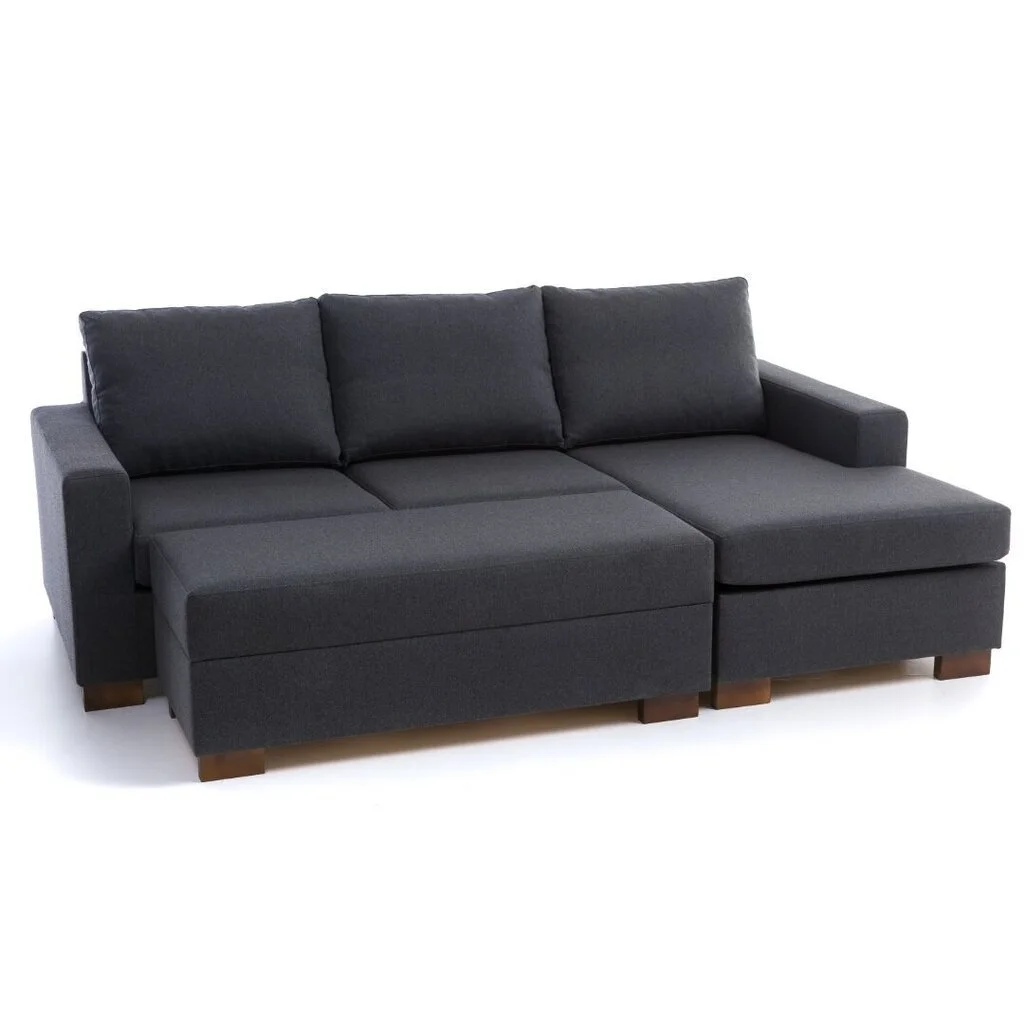 Kulmasohva Cannes + Davenport Säilytystilalla, , Vaaleanharmaa Inari 91, Jalat - Pähkinäpuu 4 Kulmasohva Cannes + Davenport Säilytystilalla, , Vaaleanharmaa Inari 91, Jalat - Pähkinäpuu - Image 4