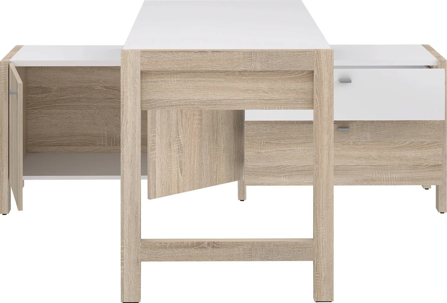 Forte Kulmatyöpöytä Hoyvik, Sonoma Tammi/valkoinen 5 Forte Kulmatyöpöytä Hoyvik, Sonoma Tammi/valkoinen - Image 5