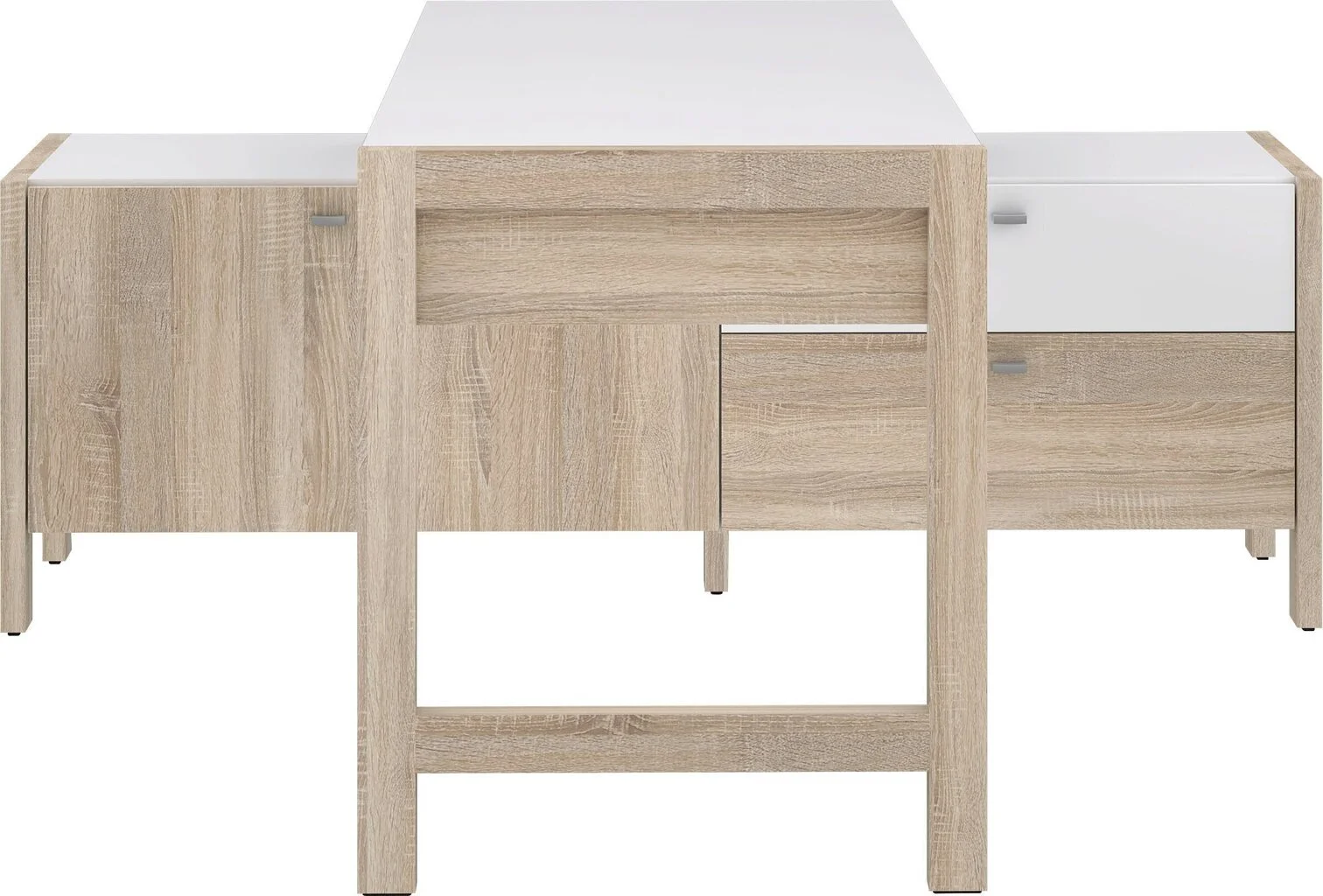 Forte Kulmatyöpöytä Hoyvik, Sonoma Tammi/valkoinen 3 Forte Kulmatyöpöytä Hoyvik, Sonoma Tammi/valkoinen - Image 3