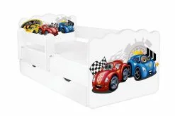 Amila Lasten Sänky Patjalla ALEX 2 160 X 80 Cm, Liinavaatelaatikko Ja Irrotettava Suojakaide