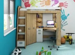 Lastenhuoneen Kalustesarja Meblocross Antresola L Tammi/valkoinen