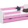 Lastensänky NORE Smile, 180x90 Cm, Valkoinen/pinkki
