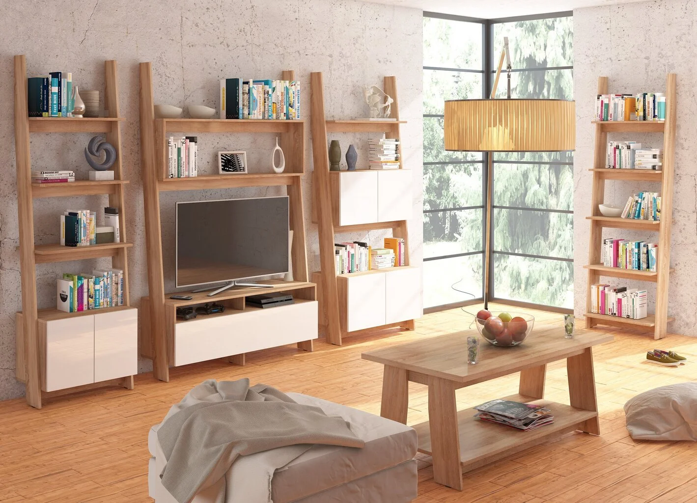 Meblocross Lattiahylly Rack 60-2D, Tammi / Valkoinen. 3 Meblocross Lattiahylly Rack 60-2D, Tammi / Valkoinen. - Image 3