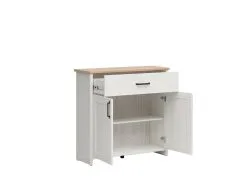 Black Red White Lipasto BRW Loksa 2D1S, Valkoinen -Olohuoneen kalusteet myymälä lipasto brw loksa 2d1s valkoinen 052c2 netistai reference