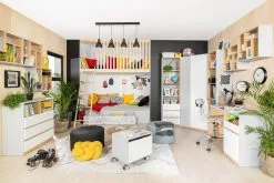 Black Red White Lipasto BRW Nandu 3S, Harmaa/vaaleanpunainen -Olohuoneen kalusteet myymälä lipasto brw nandu 3s harmaavaaleanpunainen 72a41 palaute reference