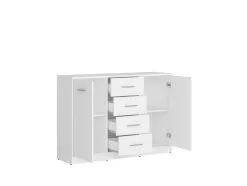 Black Red White Lipasto BRW Nepo Plus KOM2D4S, Valkoinen. -Olohuoneen kalusteet myymälä lipasto brw nepo plus kom2d4s valkoinen ebc76 netistai reference