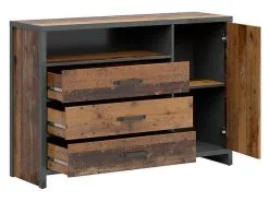 Black Red White Lipasto BRW Weston 1D3S, Ruskea -Olohuoneen kalusteet myymälä lipasto brw weston 1d3s ruskea ae51b netistai reference