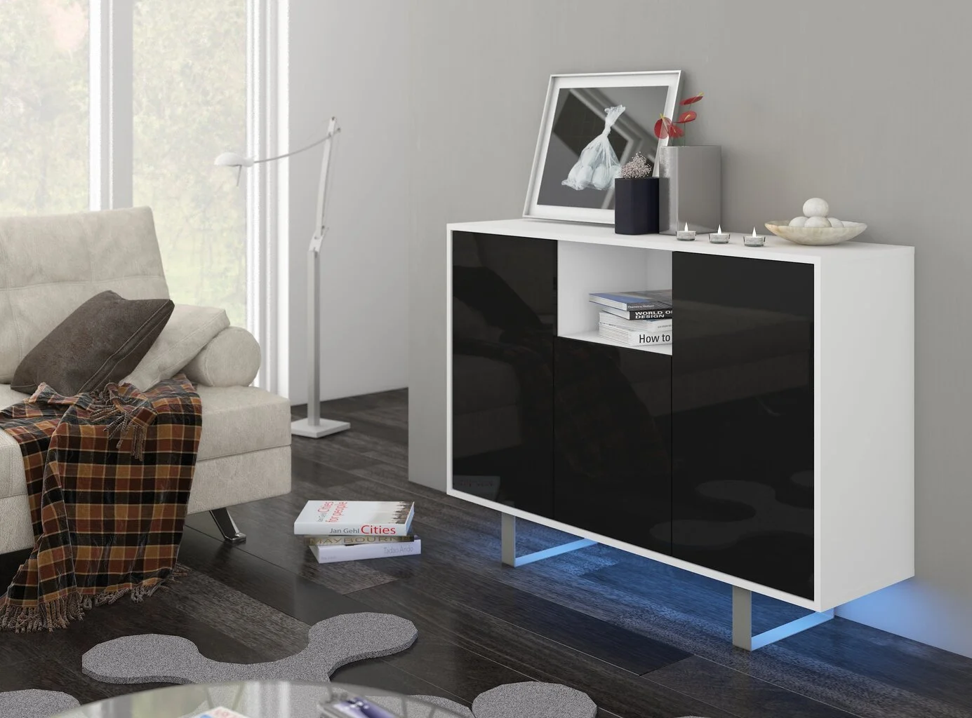 Meblocross Lipasto King 4, Valkoinen/musta 1 Meblocross Lipasto King 4, Valkoinen/musta