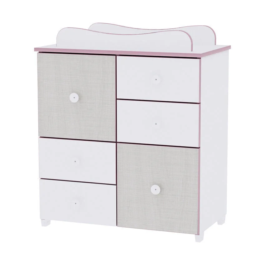 Lipasto Lorelli Uusi 96, Valkoinen/ruskea 2 Lipasto Lorelli Uusi 96, Valkoinen/ruskea - Image 2