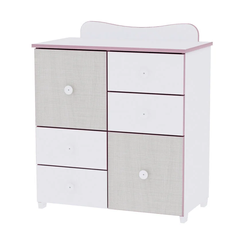 Lipasto Lorelli Uusi 96, Valkoinen/ruskea 3 Lipasto Lorelli Uusi 96, Valkoinen/ruskea - Image 3